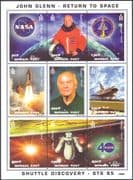 Mongolia 1998 John Glenn/ "Return to Space"/ Shuttle/ Astronauts/ People 9v sht (b4230)