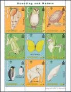 Mongolia 2001 Scouts/ Penguin/ Frog/ Orchid/ Turtle/ Owl/ Shell/ Whale/ Elephant/ Butterfly/ Nature 9v sht (n11567)
