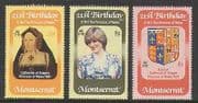 Montserrat 1982 Princess Diana 21st Birthday / Royalty / People / Arms 3v set (n20761)
