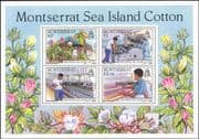Montserrat 1985 Cotton/ Farming/ Plants/ Weaving/ Business SPECIMEN 4v m/s (n41903a)