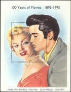 Montserrat 1995 Cinema 100th Anniversary/ Elvis/ Monroe/ Films/ Movies/ Music 1v m/s (n12894)