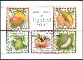Montserrat 1999 Tropical Fruit/Plants/Nature/Trees/Food/Farming 5v m/s (n41093)
