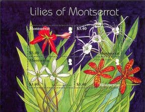 Montserrat 2007  Lilies/ Flowers/ Nature  4v m/s (n26438)