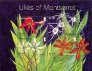 Montserrat 2007 Lilies/ Flowers/ Nature 4v m/s (n26438)