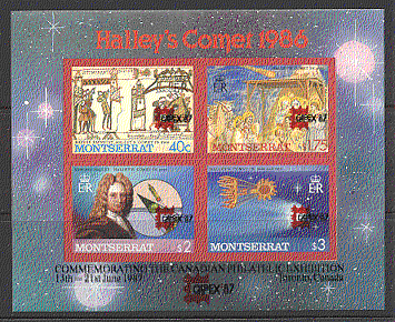 Montserrat Halley's Comet / SPACE dble o / p ERROR m / b4827