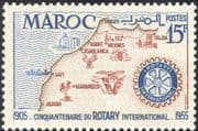 Morocco 1955 Rotary 50th/Oil/Farming/Crops/Mining/Hydro-Electric Dam/Energy/Palm Trees 1v n35098
