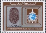 Morocco 1973 Interpol 50th Anniversary/ Police/ Law/ Order/ Fingerprint/ Badge 1v (n46487)