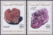 Morocco 1974 Vanadinite/ Erythrine/ Minerals/ Mining/ Crystals/ Gems 2v set (n45067v)