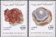 Morocco 1975 Agate/ Aragonite/ Minerals/ Mining/ Crystals/ Gems 2v set (n45067t)