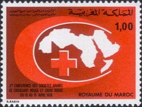 Morocco 1978  Red Crescent/ Red Cross/ Medical/ Health/ Welfare/ Map  1v  (n46493)