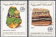 Morocco 1981 Onyx/ Malachite-azurite/ Minerals/ Mining/ Crystals/ Gems 2v set (n45067a)