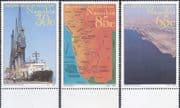 Namibia 1994 Walvis Bay/ Ships/ Business/ Maps/ Harbour 3v set (n16662)