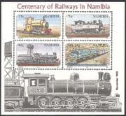 Namibia 1995 Steam Engine / Trains / Rail / Railways / Transport reprint 4v m / s (b7766)