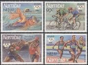Namibia 1996 Olympic Games/ Cycling/ Boxing/ Swimming/ Sports/ Bikes/ Bicycles 4v set (b7667)