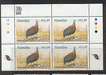 Namibia 1997 BIRD / Greetings control blk ref:n16674