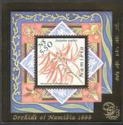 Namibia 1999 Orchids/ Flowers/ Plants/ StampEx/ Gold Foil Embossed 1v m/s (b903)