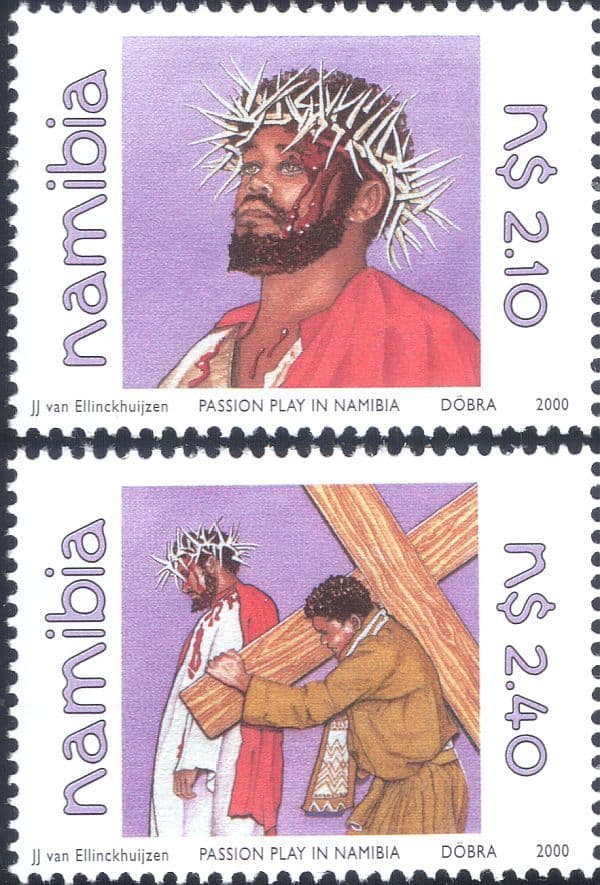 Namibia 2000 Easter/ Passion Play/ Religion/ People 2v set n16602