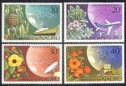 Nauru 1976 Ship / Plane / Aircraft / Radio / Transport / Flowers / Fruit / Nature 4v (n39872)
