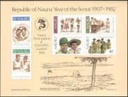 Nauru 1982 Scouts 75th/Scouting/Youth/Jamboree/Camp/StampEx 6v impf m/s (s2209)