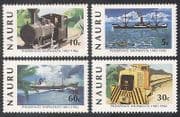 Nauru 1982 Trains/ Steam/ Rail/ Railways/ Ships/ Boats/ Mining/ Transport 4v set (n25710)