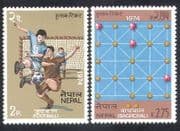 Nepal 1974 Football / Soccer / Baghchal / Sports / Board Games / Leisure 2v set (n38837)