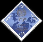 Nepal 1994 ILO 75th Anniversary / Labour / Unions / Workers / Emblem / Telephone 1v n40508