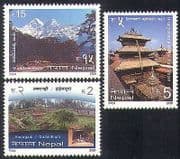 Nepal 2001 Mountains / Nature / Tourism / Fort / Temple / Buildings / Architecture 3v n37200