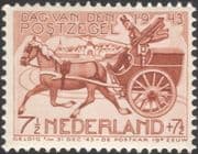 Netherlands 1943 Stamp Day/ Horse/ Mail Cart/ Transport/ Animals/ Nature 1v (n28776)