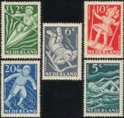 Netherlands 1948 Children's Welfare/ Health/ Sports/ Canoeing/ Skating/ Swimming/Tobogganing 5v set (n30025)