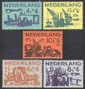 Netherlands 1959 Relief Fund / Sea Defence / Ships / Environment / Transport 5v (n37984)
