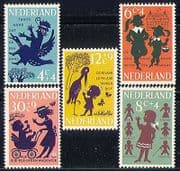Netherlands 1963 Health/ Welfare/ Nursery Rhymes/ Birds 5v set (n28952)