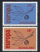 Netherlands 1965 Europa / Animation / Leaf / Fruit / Sprig Design 2v set (n36574)
