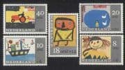 Netherlands 1965 Welfare / Tractor / Art / Ship 5v set n28029