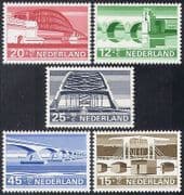 Netherlands 1968 Bridges / Transport / Rail / Engineering / Architecture 5v set (n28738)