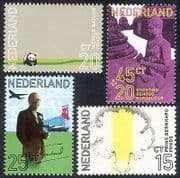 Netherlands 1971 Panda / Flower / Temple Statue / Planes / Aircraft / Transport 4v n39909