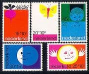 Netherlands 1971 Welfare / Health / Butterfly / Sun / Animation 5v set (n30382)