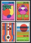 Netherlands 1972 Fruit / Flowers / Music / Festival / Art / Design / Animation 4v n32261