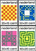Netherlands 1973 Child Welfare/ Board Games/ Chess/ Dominoes/ Maze 4v set (n39903)