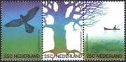Netherlands 1974 Goshawk/ Bird/ Frog/ Tree/ Fishing/ Nature/ Environment 3v stp (n28027)