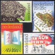Netherlands 1976 Welfare Fund/ Frog/ Hedgehog/ Nature/ Writing/ Education 4v set (n28158)