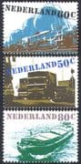 Netherlands 1980 Transport/ Rail/ Boat/ Barge/ Truck /Motoring /Railways 3v set n41074