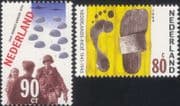 Netherlands 1994 Soldier/ Parachutes/ WWII/ War/ Planes/ Military/ Sandal/ Transport 2v set (n46027)