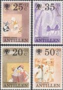 Netherlands Antilles 1979 Year of the Child/ Children/ Cat/ Books 4v set (n27210a)