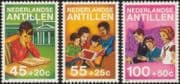 Netherlands Antilles 1984 Child Welfare Fund/ Books/ Reading/ Church 3v set (n25056)