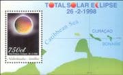 Netherlands Antilles 1998 Solar Eclipse/ Sun/ Maps/ Astronomy/ Hologram/ Holograph 1v m/s (n45184a)
