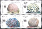 Netherlands Antilles 2005 WWF/ Corals/ Marine/ Nature/ Conservation/ Environment 4v blk (n25877)