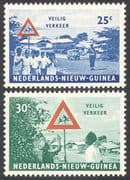 Netherlands New Guinea 1962 Cars/ Road Safety/ VW / Volkswagen Camper Van/ Police/ Transport 2v set (n23476)