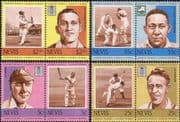Nevis 1984 Cricketers/ Cricket/ Sports/ Games/ Sportsmen/ People 8v set (s1693q)