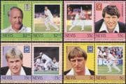 Nevis 1984 Cricketers/ Cricket/ Sports/ Games/ Sportsmen/ People 8v set (s1693r)