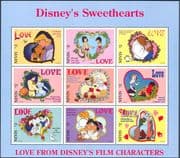 Nevis 1996 Disney/ Puppets/ Pinocchio/ Aladdin/ Snow White/ Pocahontas/ Cartoons 9v sht d00234r